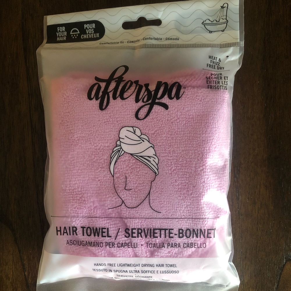 Afterspa hair towel wrap in pink